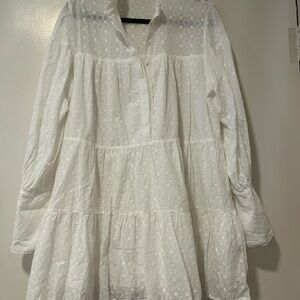 White Long Sleeve Dress